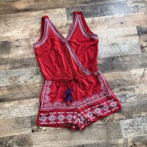 Red Aztec romper